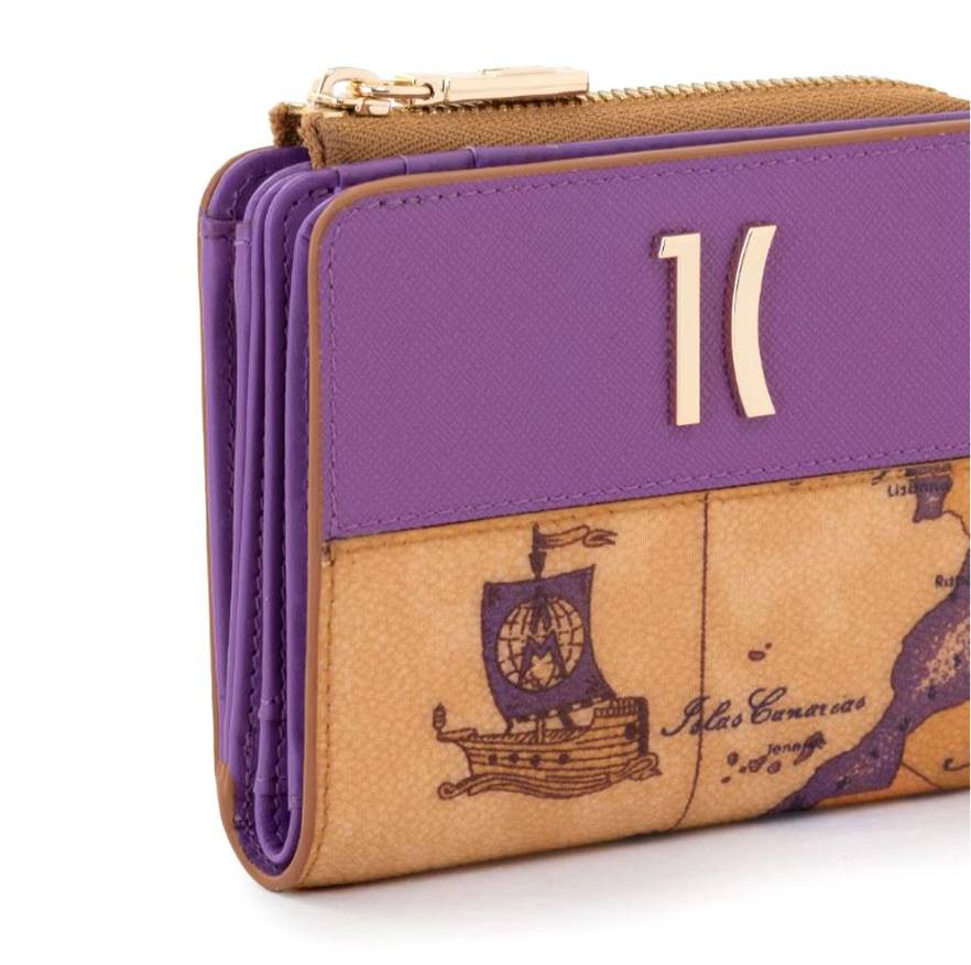 Alviero Martini 1A Classe Portafoglio Zip e Scomparti PP97 9921 Col 0261 Purple Bouganville