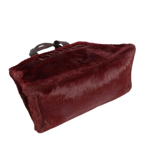 Liu Jo Borsa Teddy L Tote Fake Fur 2F6037 E0218 Col. 91978 Red aubergine
