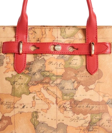 Alviero Martini 1A Classe Escape Geo Borsa A Mano Con Tracolla Staccabile L LE61 G616 Col. 0332 Rosso Papavero
