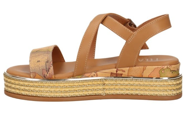 Alviero Martini 1A Classe Sandali In Pelle N 2184 0371 Geo Beige Classic Camel