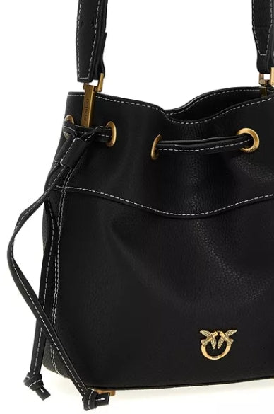 Pinko Secchiello Mini Pelle Bottalata Nero