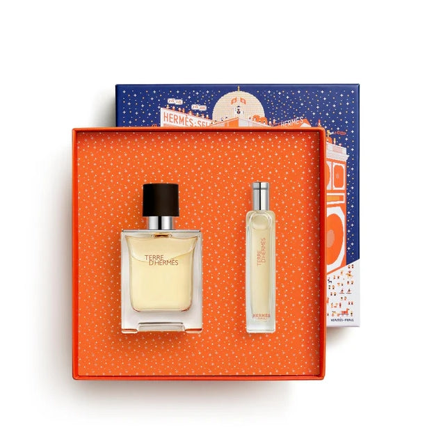 Profumo Uomo Hermes Terre D'Hermes Cofanetto Regalo Eau Toilette 50 Ml + Travel Size