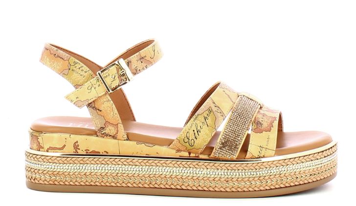 Alviero Martini Sandali Zeppa N2186 0371 Col W516  Geo Classic