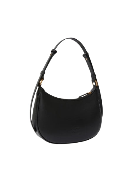 Pinko Borsa Brioche Hobo Classic Mini  Pelle Bottolata Black