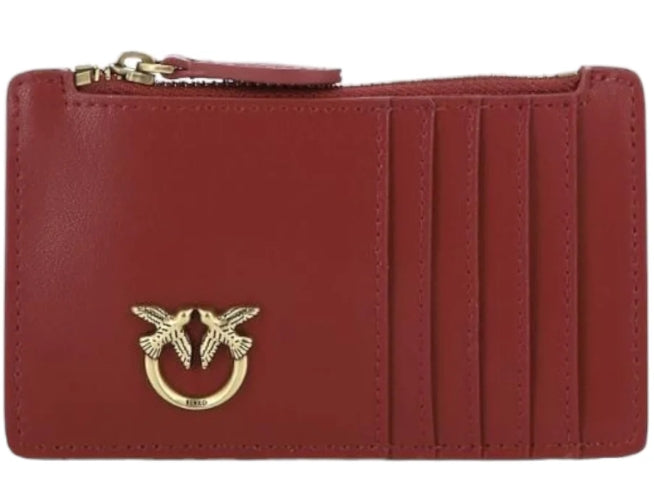 Pinko Porta carte Airone con zip  Cuoio
