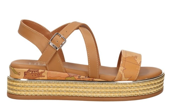 Alviero Martini 1A Classe Sandali In Pelle N 2184 0371 Geo Beige Classic Camel
