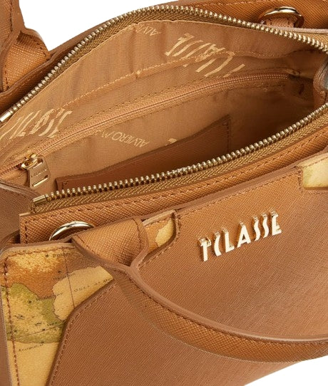 Alviero Martini 1A Classe Borsa 3 Tasche Grande Con Tracolla Inserti Geo Classic L LB88 9407 Tabacco