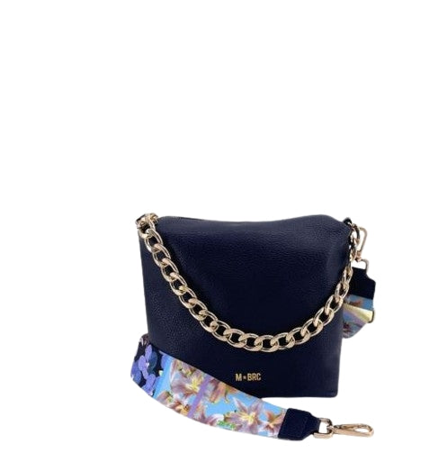 M BRC Borsa  a Spalla   In Pelle Linea  Obona  C079 Blu
