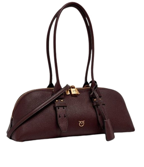 Pinko  Borsa  Bowling Bag horizontal bottolato marrone