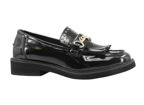 Patrizia Pepe Mocassino Pelle spazzolato con borchiette e frange PPJ950.31 nero