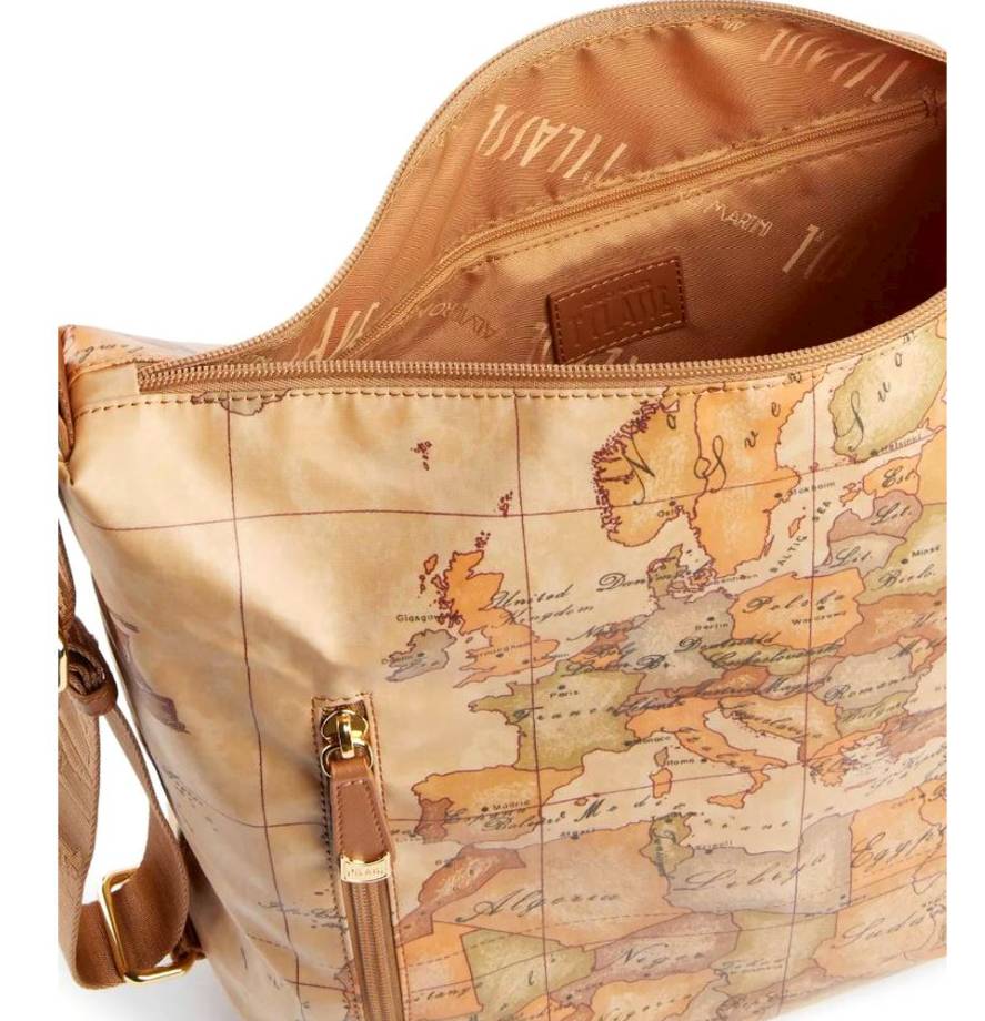 Alviero Martini 1A Classe Hobo Doppia Portabilià Geo Soft C S015 6380 Col 0010 Natural