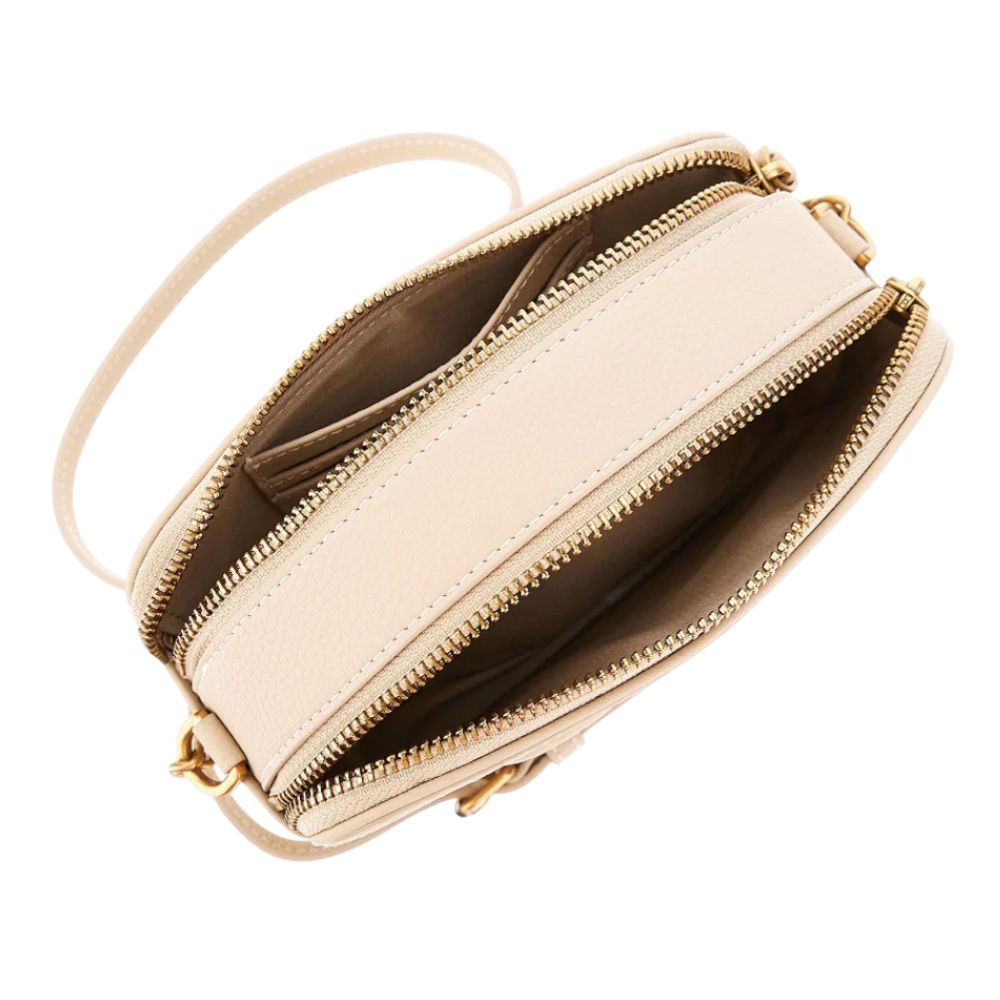 Pinko Carrie Camera Case Beige Pelle Bottolata