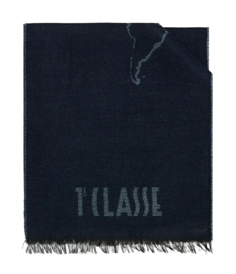 Alviero Martini 1A Classe Sciarpa Geo Filetto 40x180 KS577 1769 Col. 0141 Steel Blue/Blu Acciaio