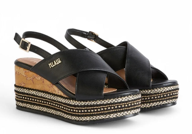 Alviero Martini 1A Classe Sandali Con Zeppa Z 1118  662A Nero