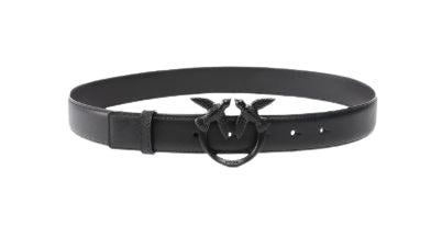 Pinko Cintura Love Berry in pelle 3 cm Con Fibbia Nera Black TG. xS