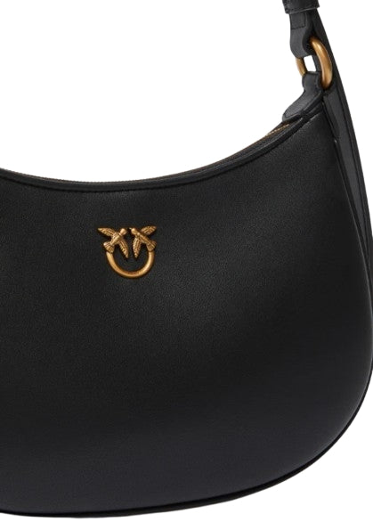 Pinko Borsa Brioche Hobo Classic Mini  Pelle Bottolata Black