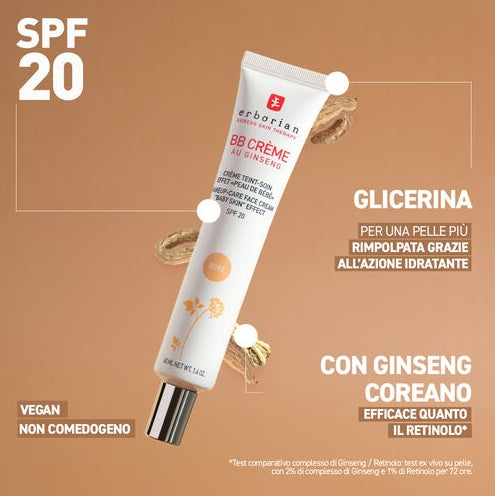 Erborian BB Clair Creme Crema Colorata Al Ginseng 40 ml spf 20
