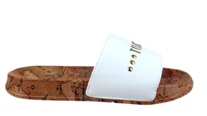 Alviero Martini 1A Classe Ciabatte Stampa Geo E Logo Iconico N 2196 0289 Bianco