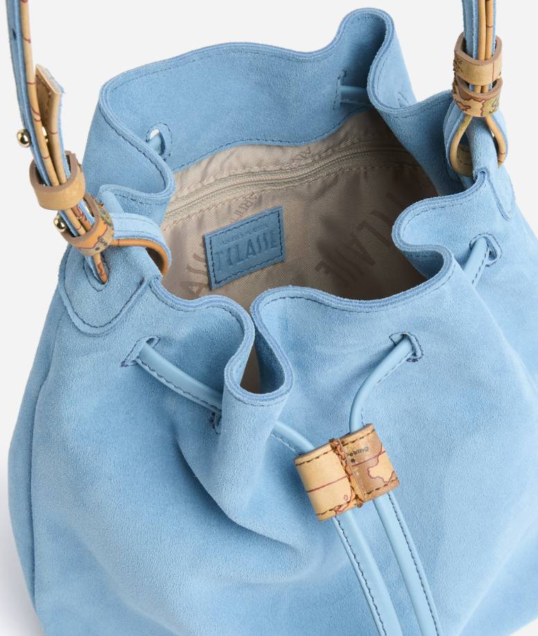 Alviero Martini 1A Classe Tribal Leather Secchiello C/Tracolla L LE96 8646 Col. 0186 Sky blue