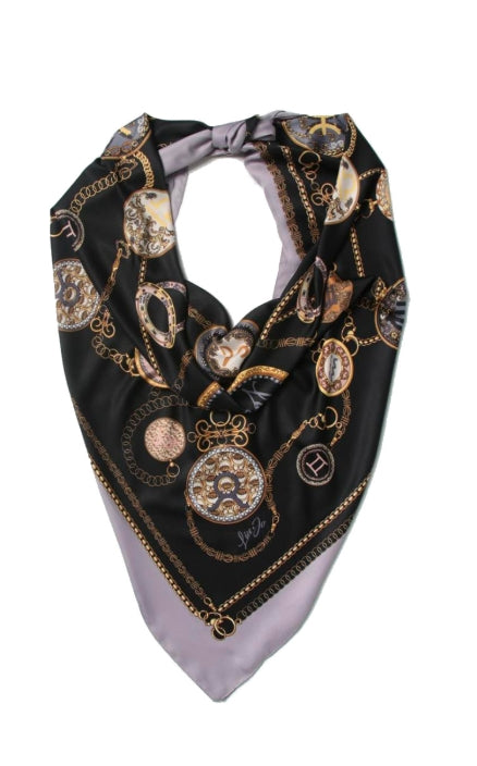 Liu Jo  Ecs Foulard Ecosostenibile Segni 120x120  art 2F2049 T0300 Col 22222 Nero