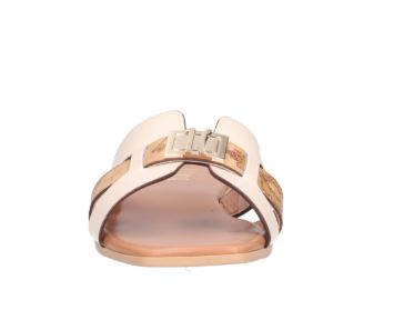 Alviero Martini 1A Classe Ciabatte In Pelle Liscia C/Placchetta 1C Z 1075 578B Beige