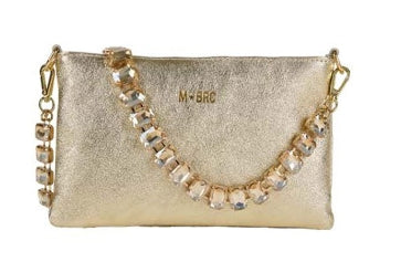 M BRC Pochette In Pelle Laminata Linea Diamante  C402 Platino