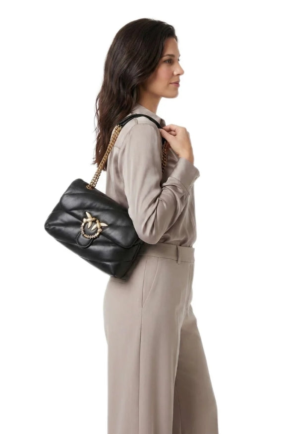 Pinko Borsa Puff  classic new buckle  PLTT 107057 Nero