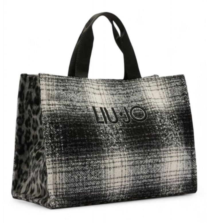 Borsa a mano Liu Jo L Tote 2F5027 T6089 Col R9449 Check Black