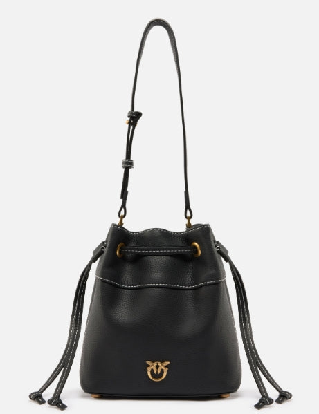 Pinko Secchiello Mini Pelle Bottalata Nero