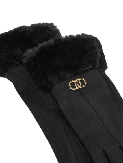 Liu Jo Guanti  Con Polsini In  Pelliccia Sintetica Eff. ScamosciatoTU  2F5063 T0300 Nero T.U.