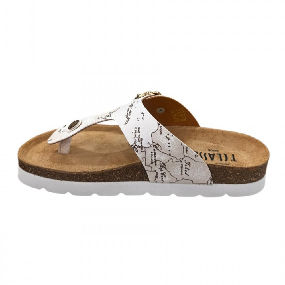 Alviero Martini 1A Classe Infradito Flip-Flop N 1189 750G Geo Classic + Geo Bianco