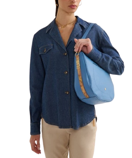 Alviero Martini 1A Classe Chic Soul Sottospalla Hobo LC40 8630 Col 0145 Blue Denim