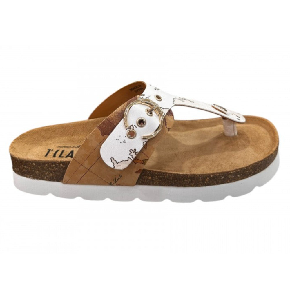 Alviero Martini 1A Classe Infradito Flip-Flop N 1189 750G Geo Classic + Geo Bianco