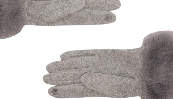 Liu Jo Guanti  Con Polsini In  Pelliccia Sintetica   2F5062 T0300 Co0l. 06188 Grigio ghiaccio