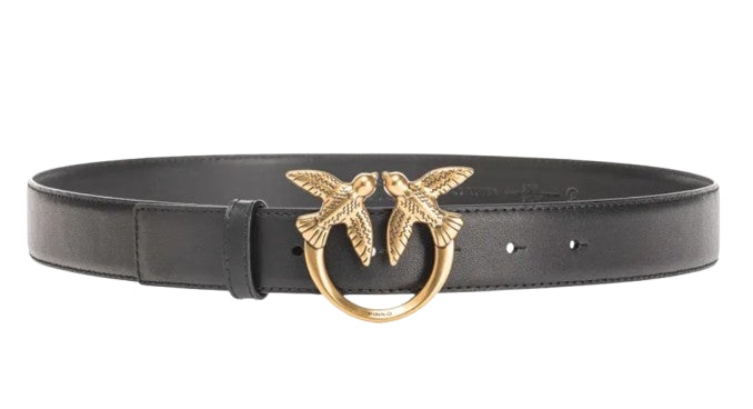 Pinko  Cintura   Love Berry in pelle  3 cm.    Black   TG. M