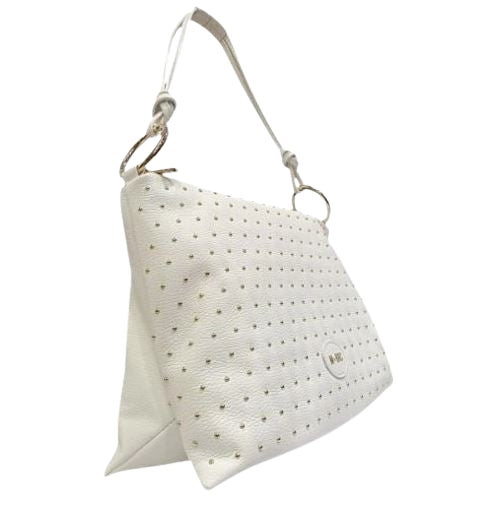 M BRC Massimo Braccialini Borsa Shopping in Pelle Linea Star Dust C126 Bianco