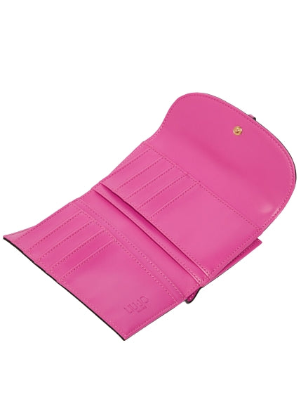 Liu Jo Portafoglio ECS M Trifold ecosostenibile con charm Fuxia NF2046 E0086