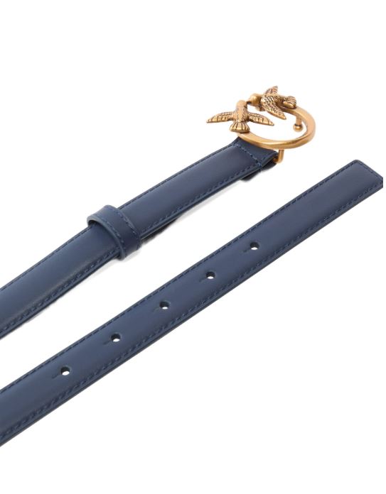 Pinko Cintura Love Berry in pelle 2cm Belt Vit. Seta  Blu Indaco TG.XS
