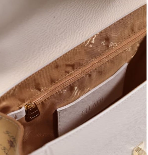 Alviero Martini 1a Classe Tracollina  con catena  Geo Classic L LF02 T407 Col. 0905 Ivory