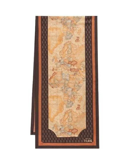 Alviero Martini 1A Classe Sciarpa 45x180 LM S519 G614 Col. 0504 Iconic Geo Mix Chocolate