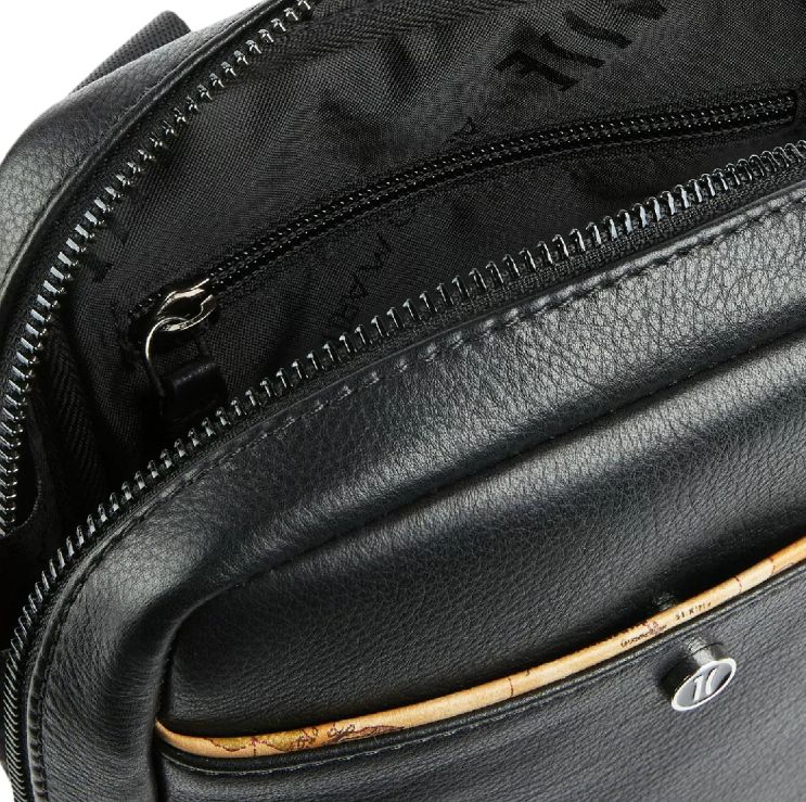 Alviero Martini Tracolla Uomo Pelle Nero Inserto Geo Classic BV G556 5610 Nero