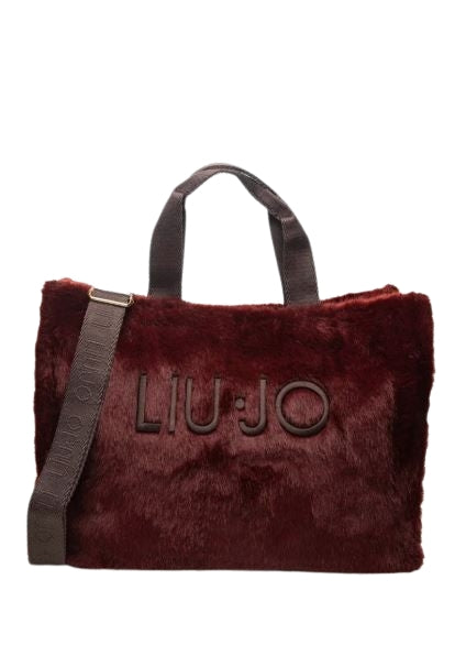 Liu Jo Borsa Teddy L Tote Fake Fur 2F6037 E0218 Col. 91978 Red aubergine