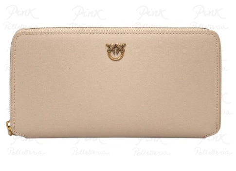 Pinko Portafoglio Ryder Zip Around Beige 100250 Vitello Seta