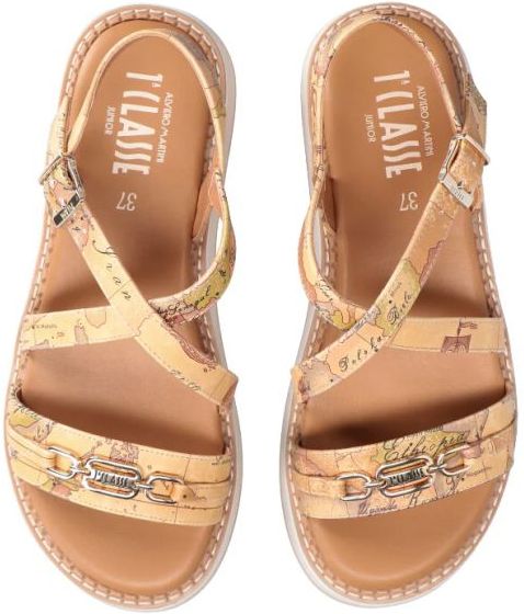 Alviero Martini Sandali In Pelle C/Fascia Incrociata N 2171 0371 Geo Classic