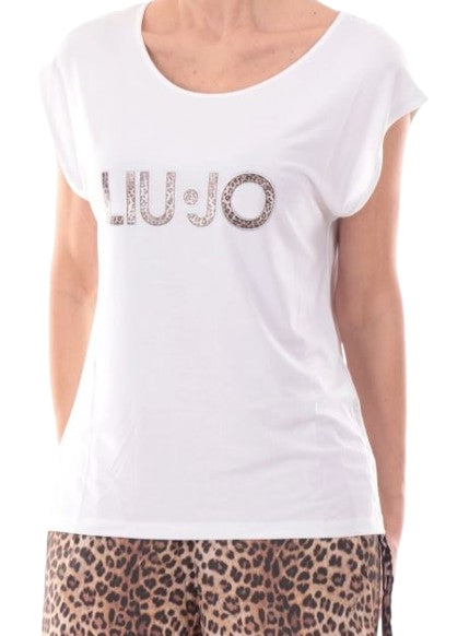 Liu Jo  Maglia T-shirt c/coulise VA6047 JS360 Col. S9740 Bianco/animalier