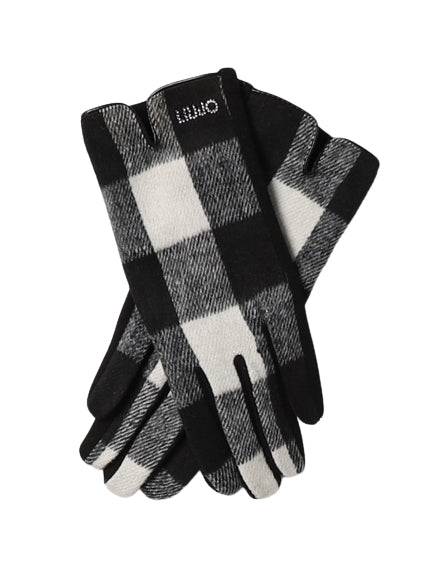 Liu Jo Guanti Check 2F3151 T0300 Bianco Nero
