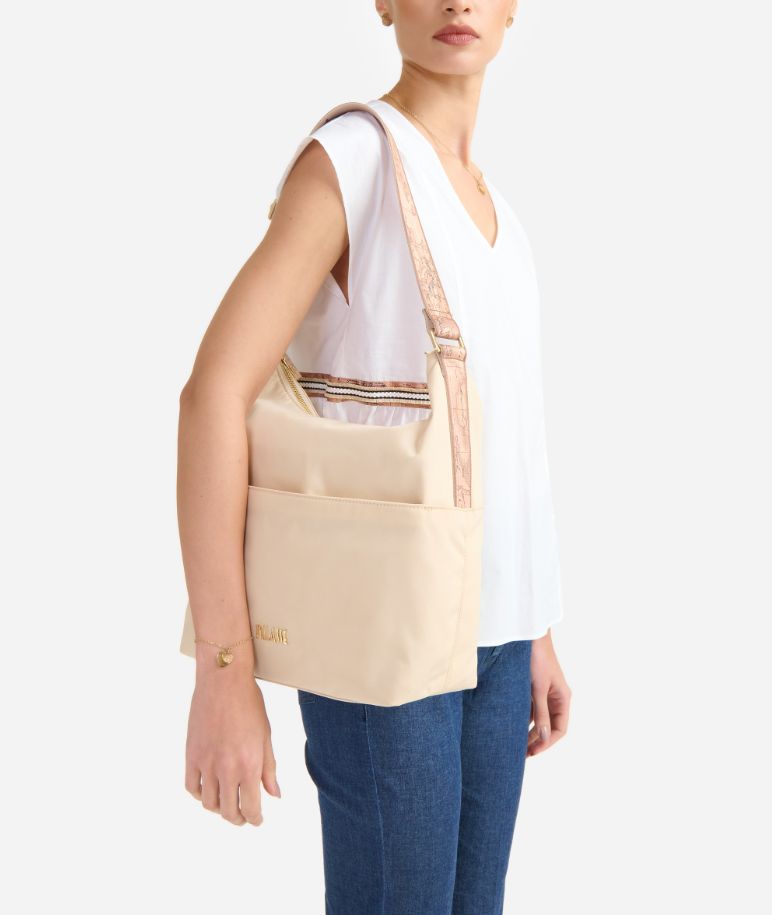 Alviero Martini Sottospalla Breeze Nylon Hobo L LE46 9762 Col.0928 Champagne