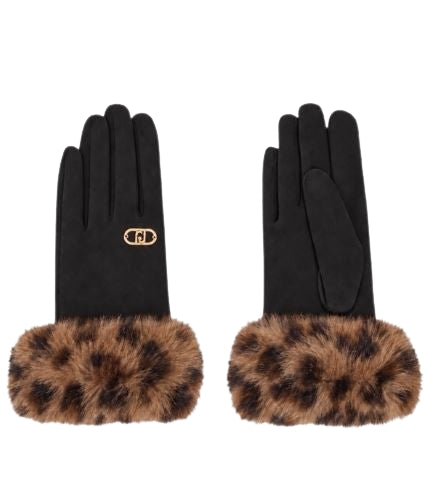Liu Jo Guanti  Con Polsini In  Pelliccia Sintetica animalier  Eff. ScamosciatoTU  2F6058 T2746