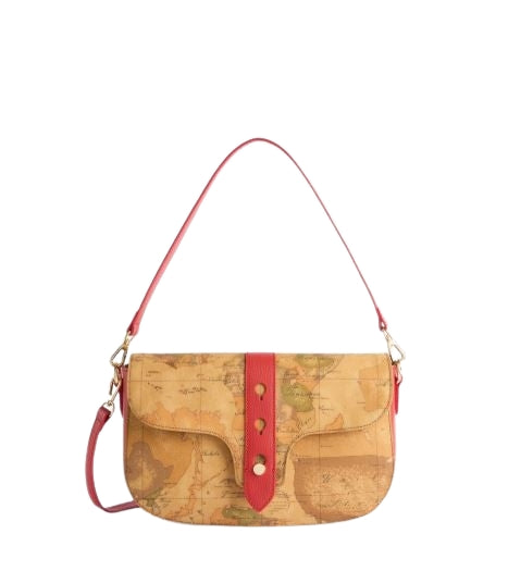 Alviero Martini 1A Classe Escape Geo Tracolla Con Patta L LE62 G616 Col. 0332 Poppy red