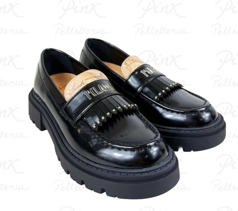 Alviero Martini Mocassino N 2301 1453 Col X550 Nero/Geo Beige